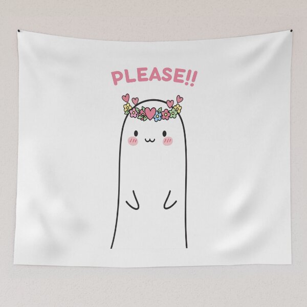 Item preview, Cute Kawaii Ghost with Flower Crown "PLEASE!!" Design designed and sold by Vicksin ⭐⭐⭐⭐⭐.