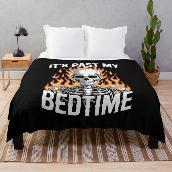 Item preview, It's Past My Bedtime Tired Skeleton Fire Flames Funny designed and sold by Rackaam.