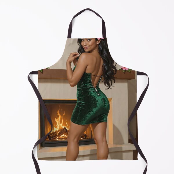 Item preview, Shanti best gift ever green velvet dress fireplace designed and sold by CathryneDelamort.