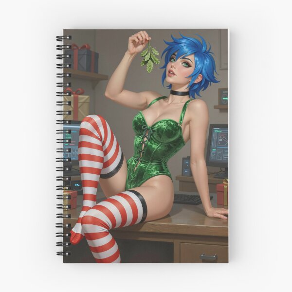 Item preview, Cipher elf hacker with candy cane stockings designed and sold by CathryneDelamort.