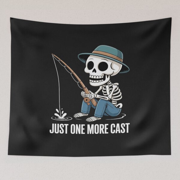 Item preview, Just One More Cast Quote Funny Skeleton Fishing designed and sold by Rackaam.