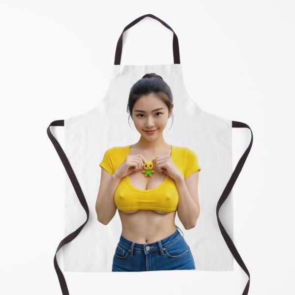 Item preview, Beautiful young lady in a yellow top holding a 'Pokémon' toy designed and sold by JonathanP514.