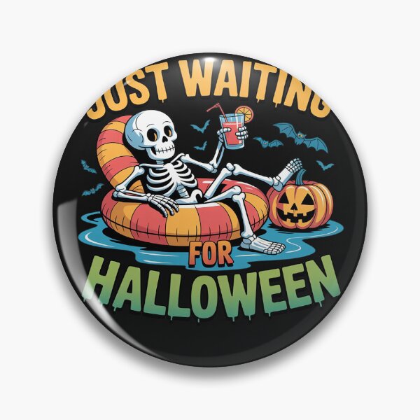 Item preview, Just Waiting for Halloween Spooky Skeleton Summer Halloween Men Women designed and sold by Rackaam.