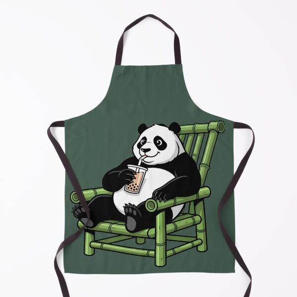 Item preview, Chill Panda Enjoying Bubble Tea in Bamboo Chair designed and sold by Raemia.