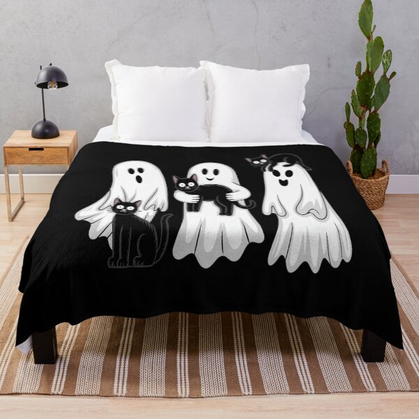 Item preview, Ghost Holding Black Cat Halloween Cat Lovers Tee designed and sold by Voidbinder.
