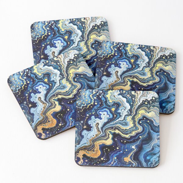 Item preview, Vibrant Swirls of Blue and Gold 5 designed and sold by taiche.