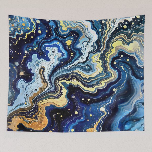 Item preview, Vibrant Swirls of Blue and Gold 5 designed and sold by taiche.