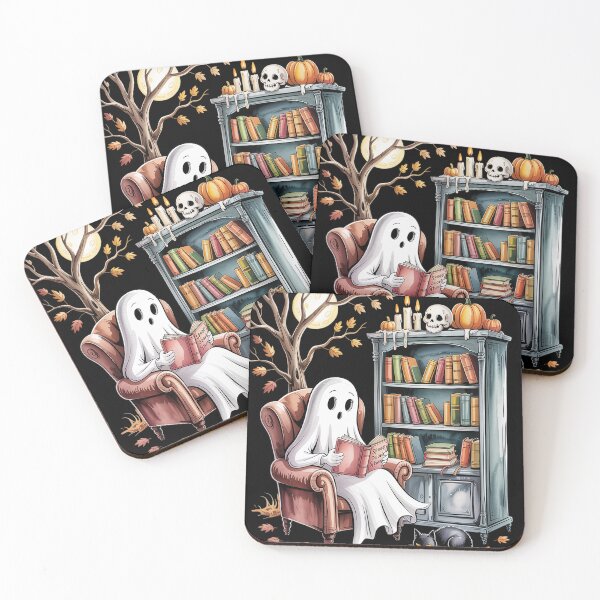 Item preview, Ghost Library Reading Books Halloween designed and sold by Voidbinder.