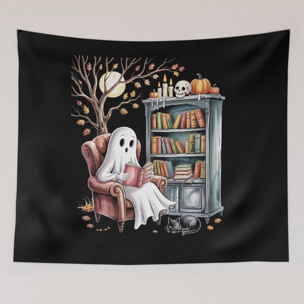 Item preview, Ghost Library Reading Books Halloween designed and sold by Voidbinder.