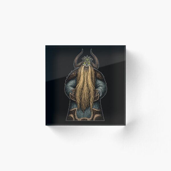 Aperçu de l'œuvre SVT Viking Yak King – Tatouage Flash Guerrier Crâne Nordique | Faucheur d'Asatru créée et vendue par SEVERTREND APPAREL .