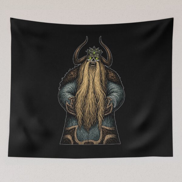Item preview, SVT Viking Yak King – Norse Skull Warrior Tattoo Flash | Reaper of Asatru designed and sold by SEVERTREND APPAREL .
