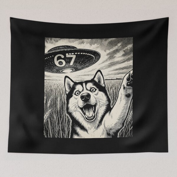 Item preview, UFO Encounter with Happy Husky 67 Six Seven Tee designed and sold by LashondaGreen89.
