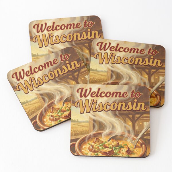 Item preview, Vintage Wisconsin Beer Cheese Soup Comfort Food Poster Art designed and sold by Cozy-Old-Pub.
