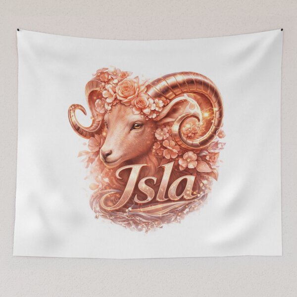 Item preview, Isla Aries – Fiery Female Name Zodiac Ram Fantasy Art Design designed and sold by AlexLineArt.