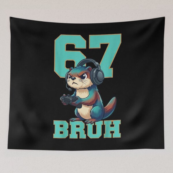 Item preview, Gamer Otter 67 Six Seven Bruh T-Shirt designed and sold by LashondaGreen89.