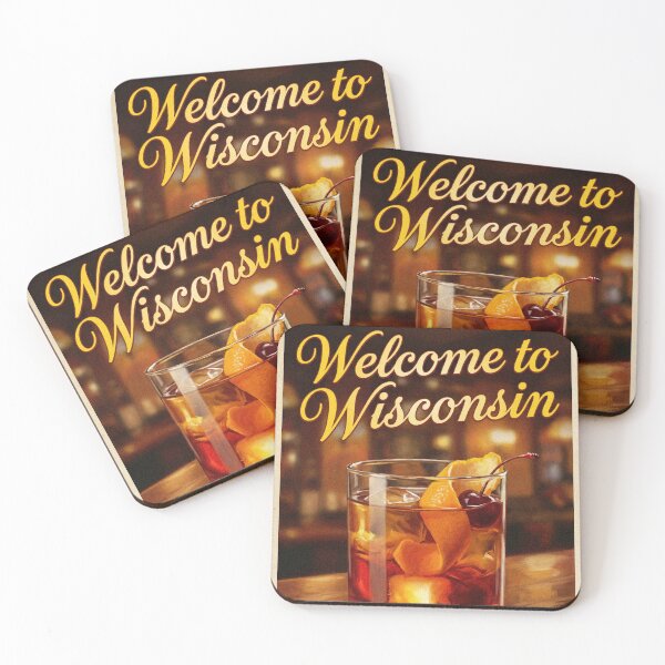 Item preview, Vintage Wisconsin Brandy Old Fashioned Cocktail Bar Wall Art designed and sold by Cozy-Old-Pub.