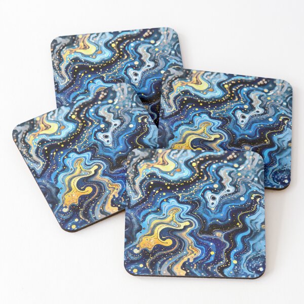 Item preview, Vibrant Swirls of Blue and Gold 6 designed and sold by taiche.