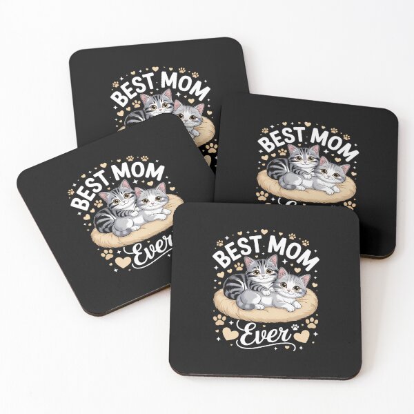 Item preview, Best Mom Ever, Mother Forest Cat with 2 Kittens Mother's Day designed and sold by EllenJast.