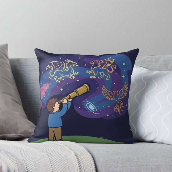 Item preview, Stargazing Imagination – Child with Telescope and Mythical Constellations designed and sold by HappySproutArt.
