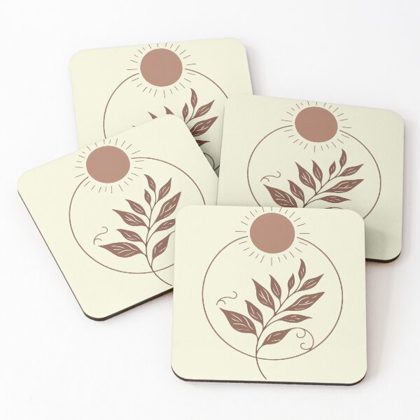 Item preview, Minimalist Boho Sun and Leaf Line Art Illustration designed and sold by PureBohoPrints.