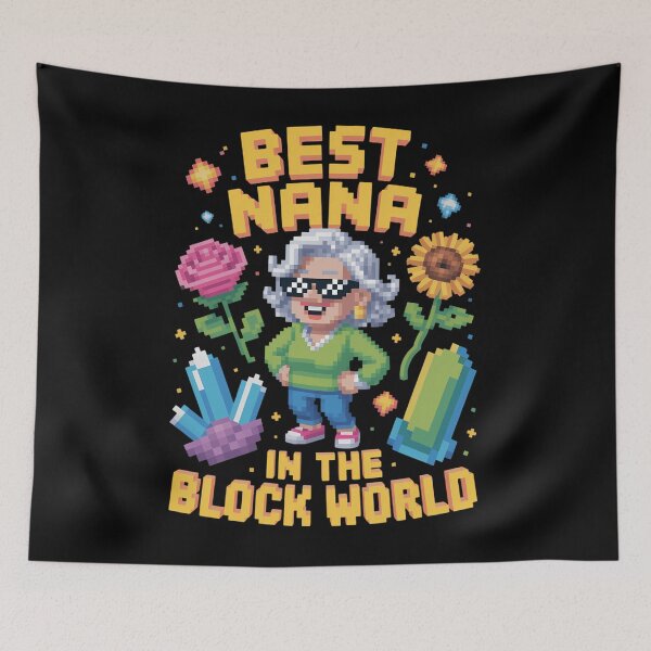 Item preview, Best Nana in the Block World Pixel Art Mother Day designed and sold by EllenJast.
