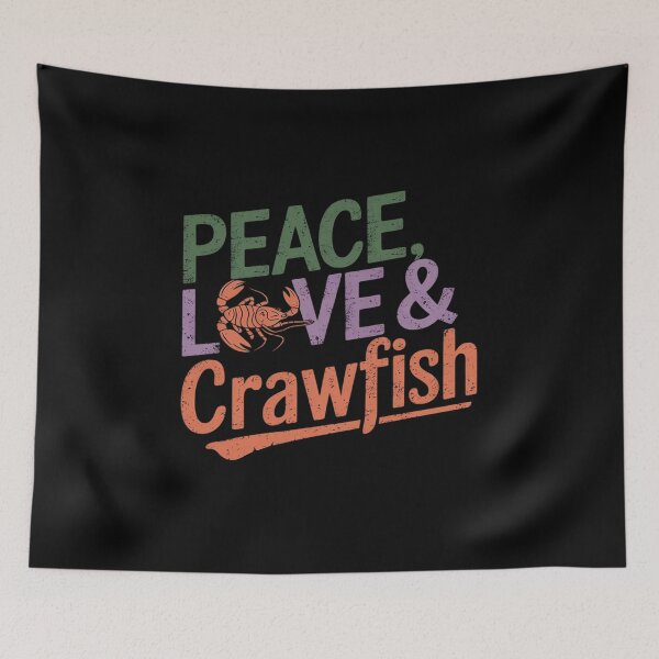 Item preview, Peace Love & Crawfish Mardi Gras Seafood Festival Crayfish  designed and sold by VerseFarm.