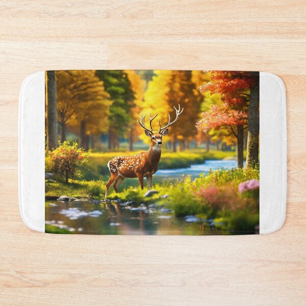 Item preview, Soo sweet deer in the forest with small river designed and sold by Artisan Finds Online.