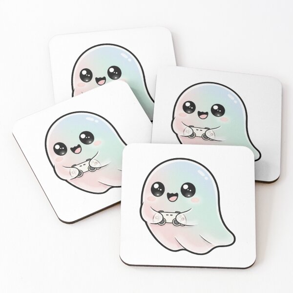 Item preview, Cute Gamer Ghost Illustration | Kawaii Ghost Playing Video Games Art designed and sold by CozyPops.