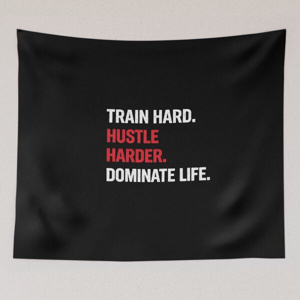 Item preview, Train Hard Hustle Harder Dominate Life - Bold Motivational Quote Design designed and sold by UrbanEchoHub.