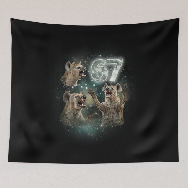 Item preview, Cosmic Hyena Pack 67 Six Seven Moon Galaxy T-Shirt designed and sold by LashondaGreen89.