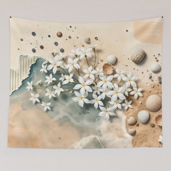Item preview, Jasmine Flowers, Abstract Nautical Collage designed and sold by SolaoLab.