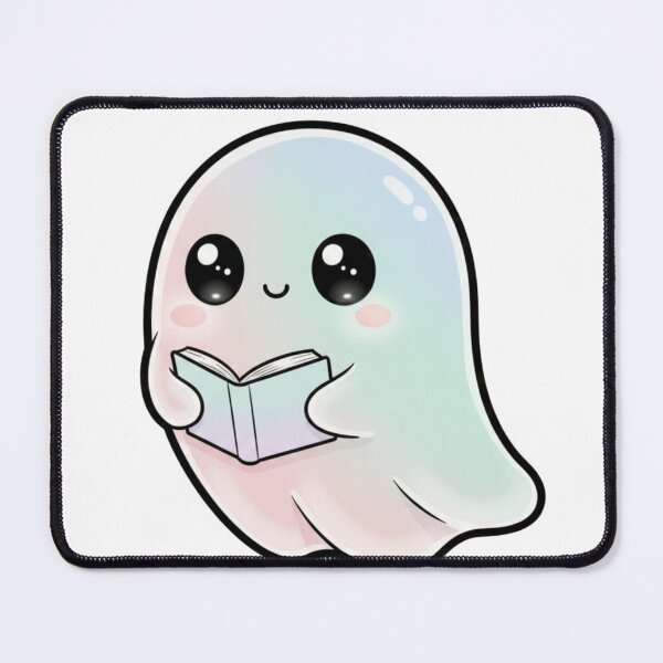Item preview, Cute Reading Ghost Illustration | Kawaii Ghost Book Lover Art Design designed and sold by CozyPops.