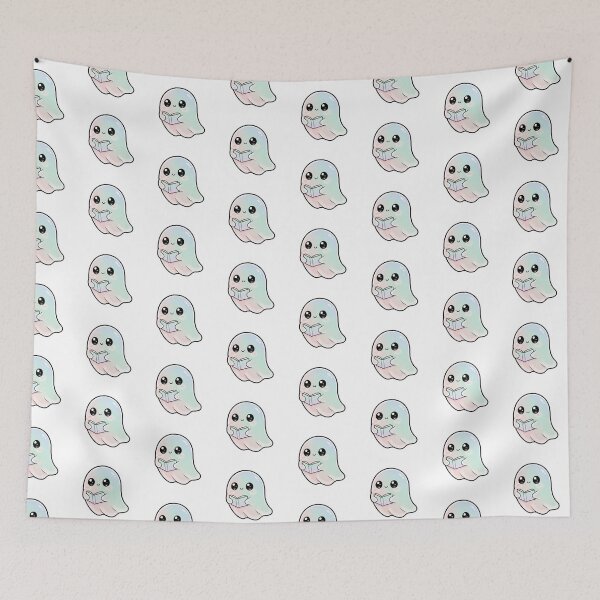 Item preview, Cute Reading Ghost Illustration | Kawaii Ghost Book Lover Art Design designed and sold by CozyPops.
