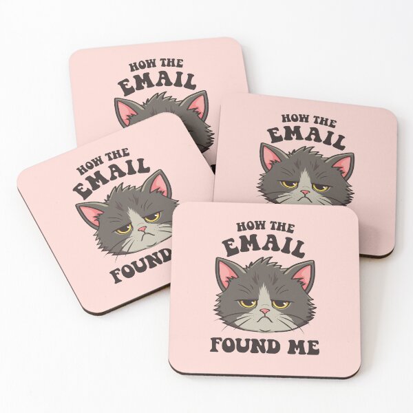 Item preview, How the email found me (not well) | Tired, sad overworked black cat designed and sold by MamSelle.