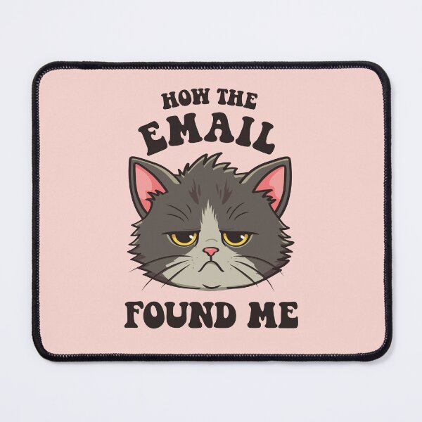 Item preview, How the email found me (not well) | Tired, sad overworked black cat designed and sold by MamSelle.