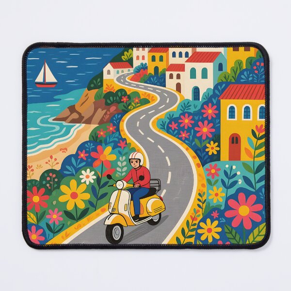 Item preview, A vibrant and fantastical Mediterranean coastal scooter road trip designed and sold by Ponted.