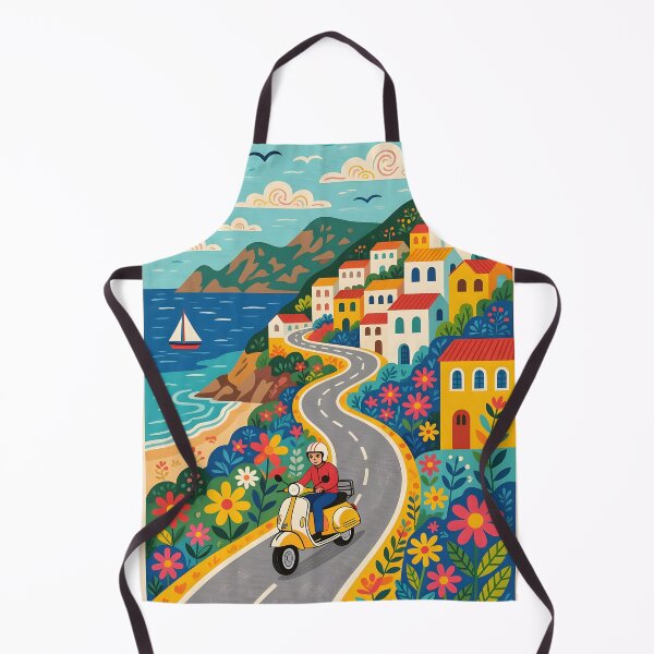 Item preview, A vibrant and fantastical Mediterranean coastal scooter road trip designed and sold by Ponted.