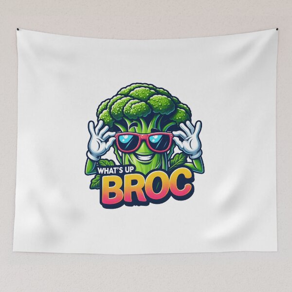 Item preview, Cool Broccoli Mascot What's Up Broc Design designed and sold by LunaPixelStudio.