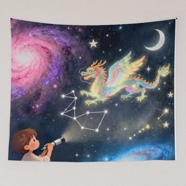 Item preview, The Little Stargazer and the Celestial Dragon designed and sold by HappySproutArt.