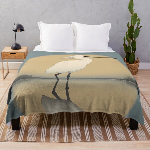 Item preview, Eurasian Spoonbill Feeding at Dawn designed and sold by Ukiyo Aviary.