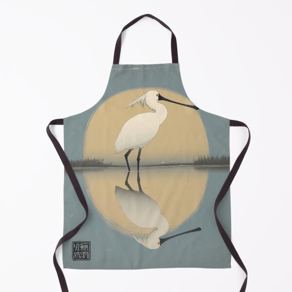 Item preview, Eurasian Spoonbill Feeding at Dawn designed and sold by Ukiyo Aviary.