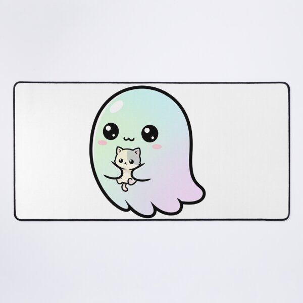 Item preview, Cute Ghost Holding Kitten Illustration | Kawaii Ghost Cat Lover Art Design designed and sold by CozyPops.