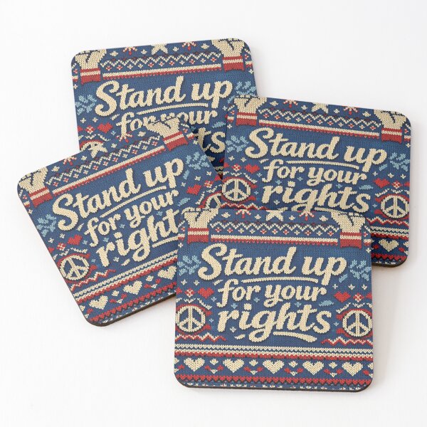 Item preview, Stand Up for Your Rights, Political Knitted Design in Ugly Sweater Style designed and sold by Mauswohn.