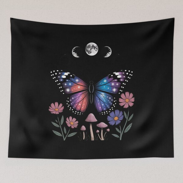 Item preview, Goblincore Moth and Butterfly Moonphases Flowers Cottagecore designed and sold by Shannon Bosley.