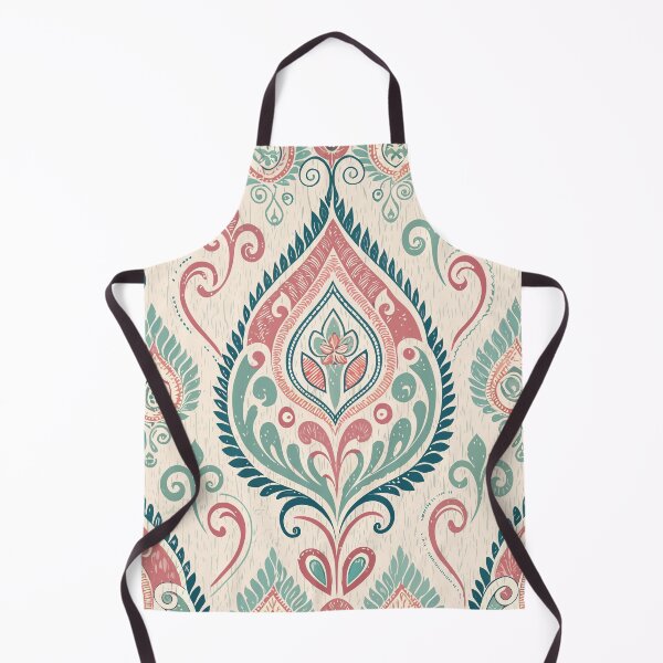 Item preview, Pastel Boho Ikat Floral Pattern – Soft Teal & Pink Ornamental Design designed and sold by PetalsnPaperCo.