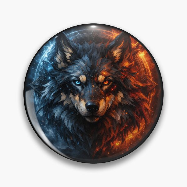 Item preview, Elemental Fire and Ice Wolf Mandala designed and sold by Daagath.