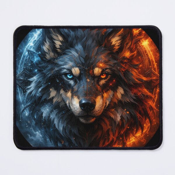 Item preview, Elemental Fire and Ice Wolf Mandala designed and sold by Daagath.