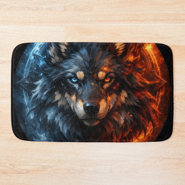 Item preview, Elemental Fire and Ice Wolf Mandala designed and sold by Daagath.