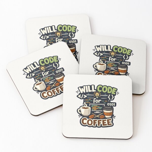 Item preview, Will Code for Coffee designed and sold by musthavewords.