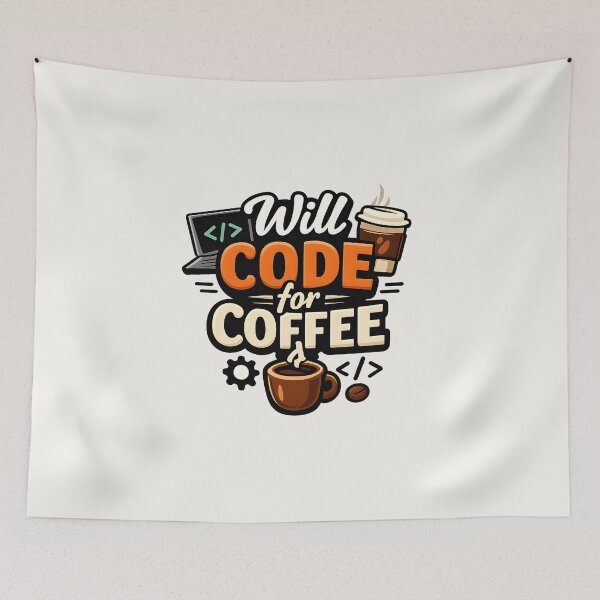 Item preview, Will Code for Coffee designed and sold by musthavewords.